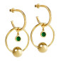Preview: Doublehoop Green Onyx Ohrstecker