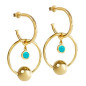 Preview: Doublehoop Turquoise Ohrstecker