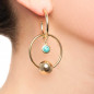 Preview: Doublehoop Turquoise Ohrstecker