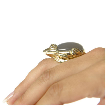 Frog Ring with Moonstone