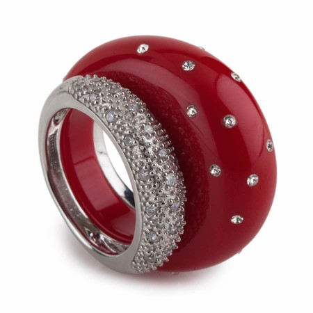 Milky Way Red Resin Ring