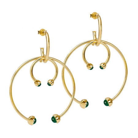 Double Earhoops Green Onyx Ohrstecker