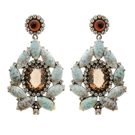 Lisa - Turquoise Cognac Ohrclip