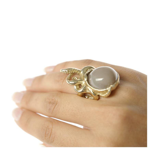 Octupus Ring with Moonstone