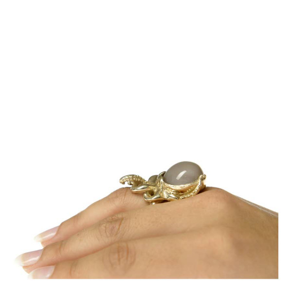 Octopus Ring with Moonstone