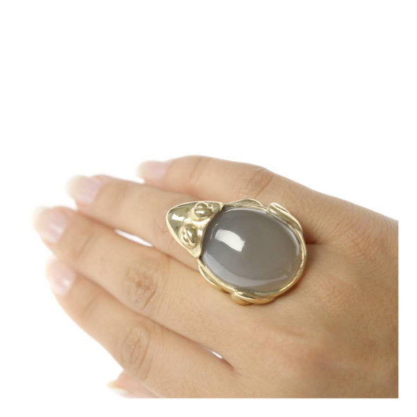 Frog Ring with Moonstone