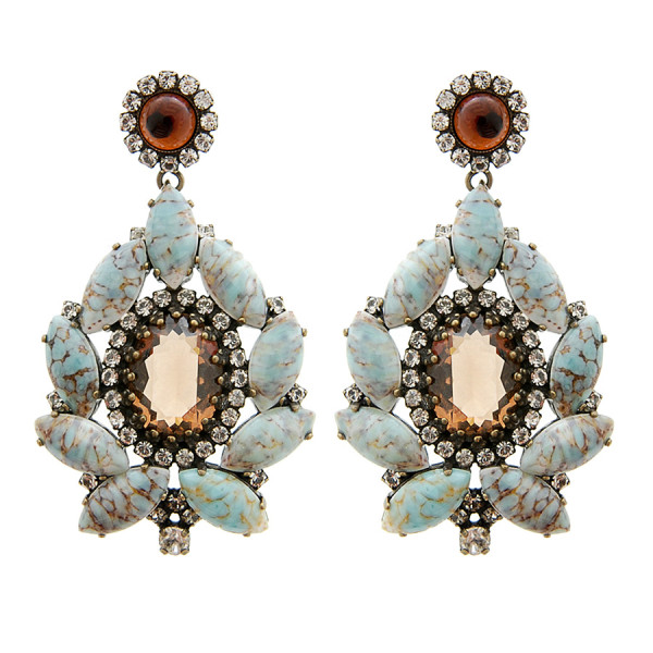 Lisa - Turquoise Cognac Ohrclip
